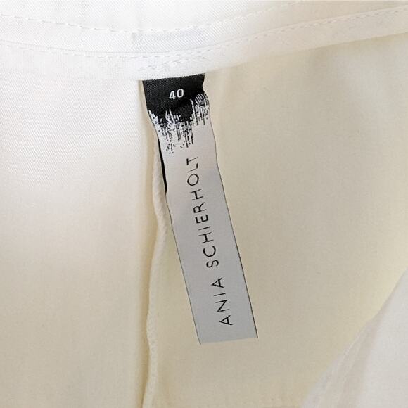 Ania Schierholt Ivory Sensual Devotion Collection Ivory Cupro Blend Trousers 12 - Picture 7 of 9